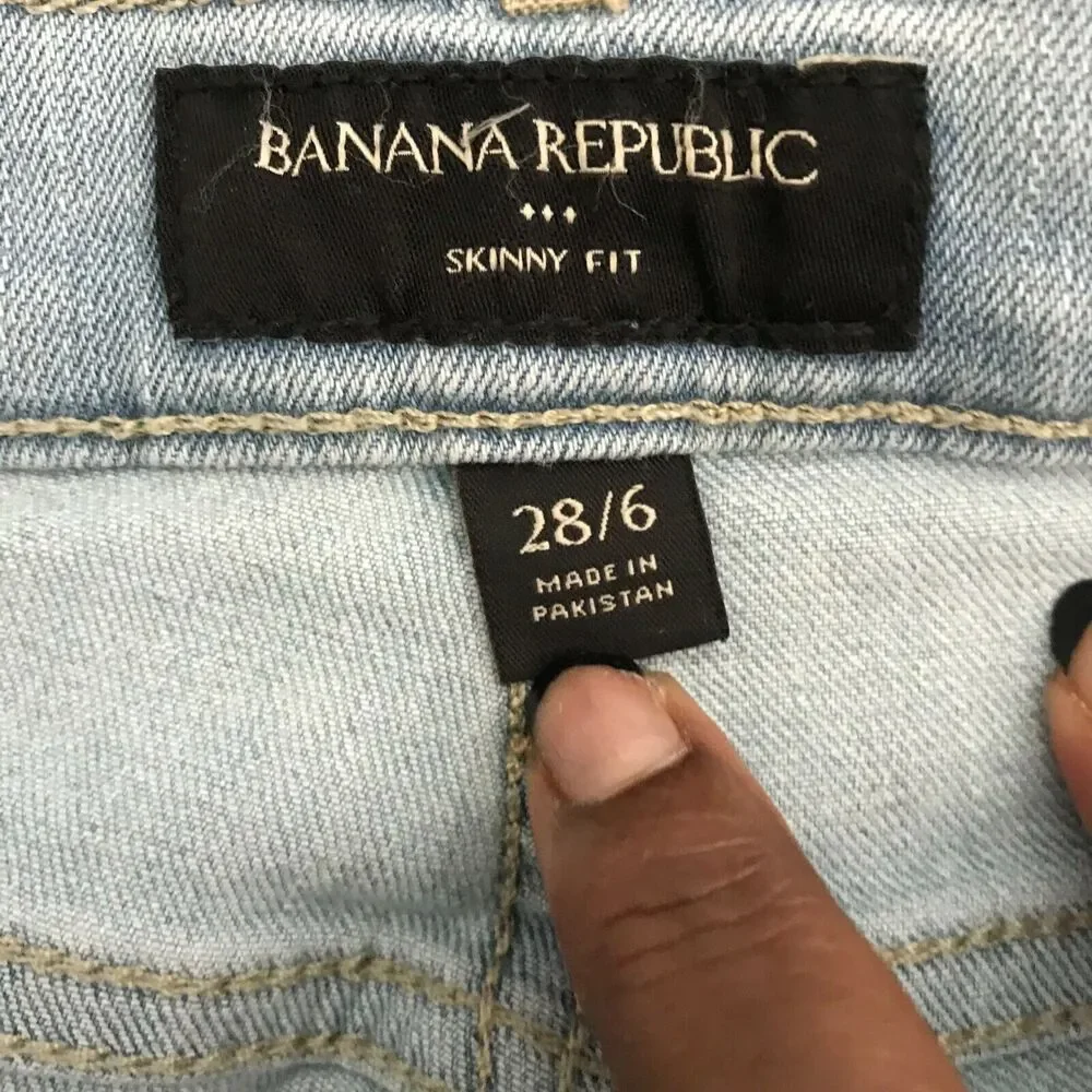 Banana Republic Jeans Womens Sz 6 Light Wash‎ Blue Mid Rise 5 Pocket